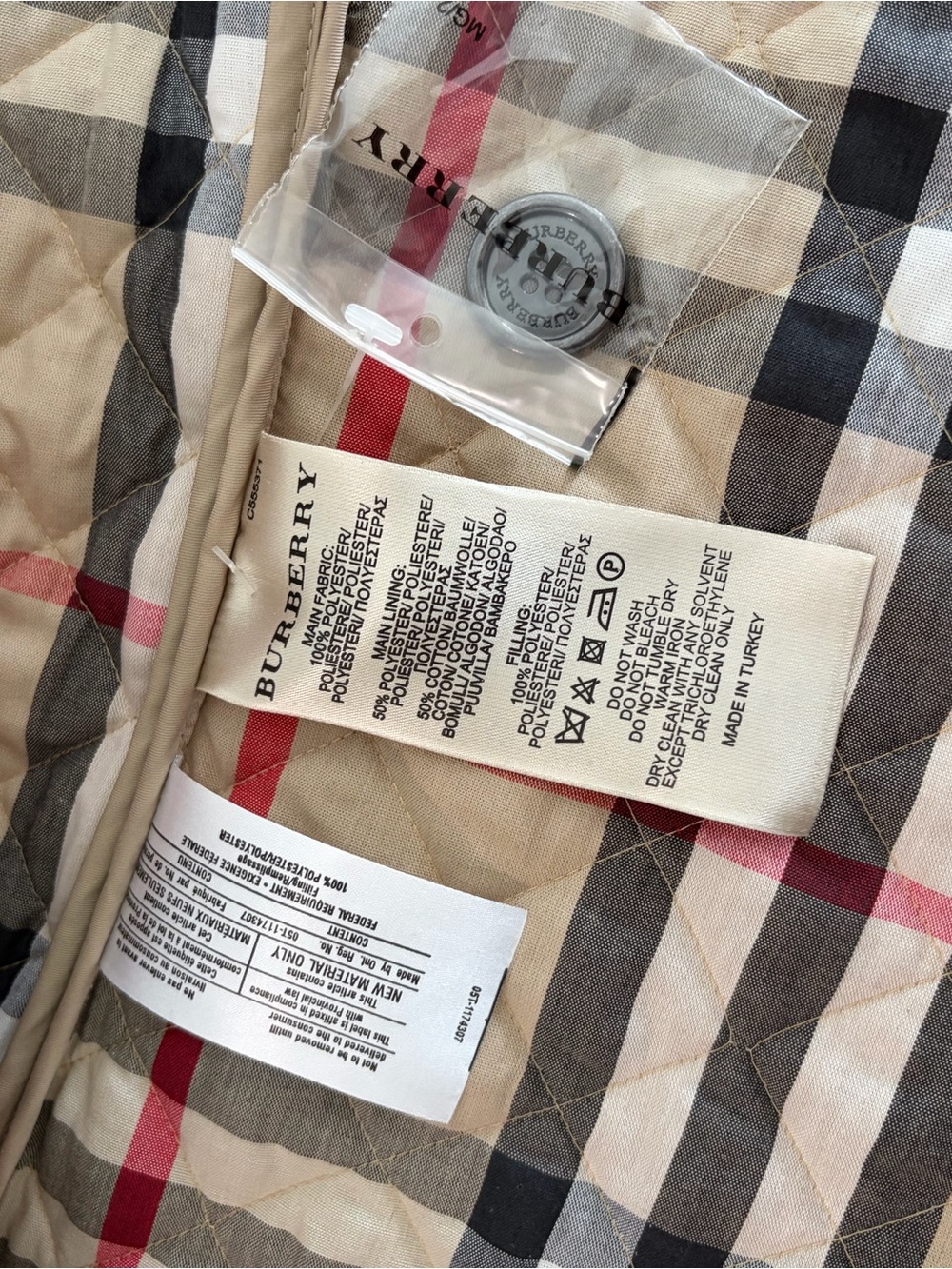 Burberry Quilted Khaki Beige Women's Puffer Jacket - Picture 5 of 9
